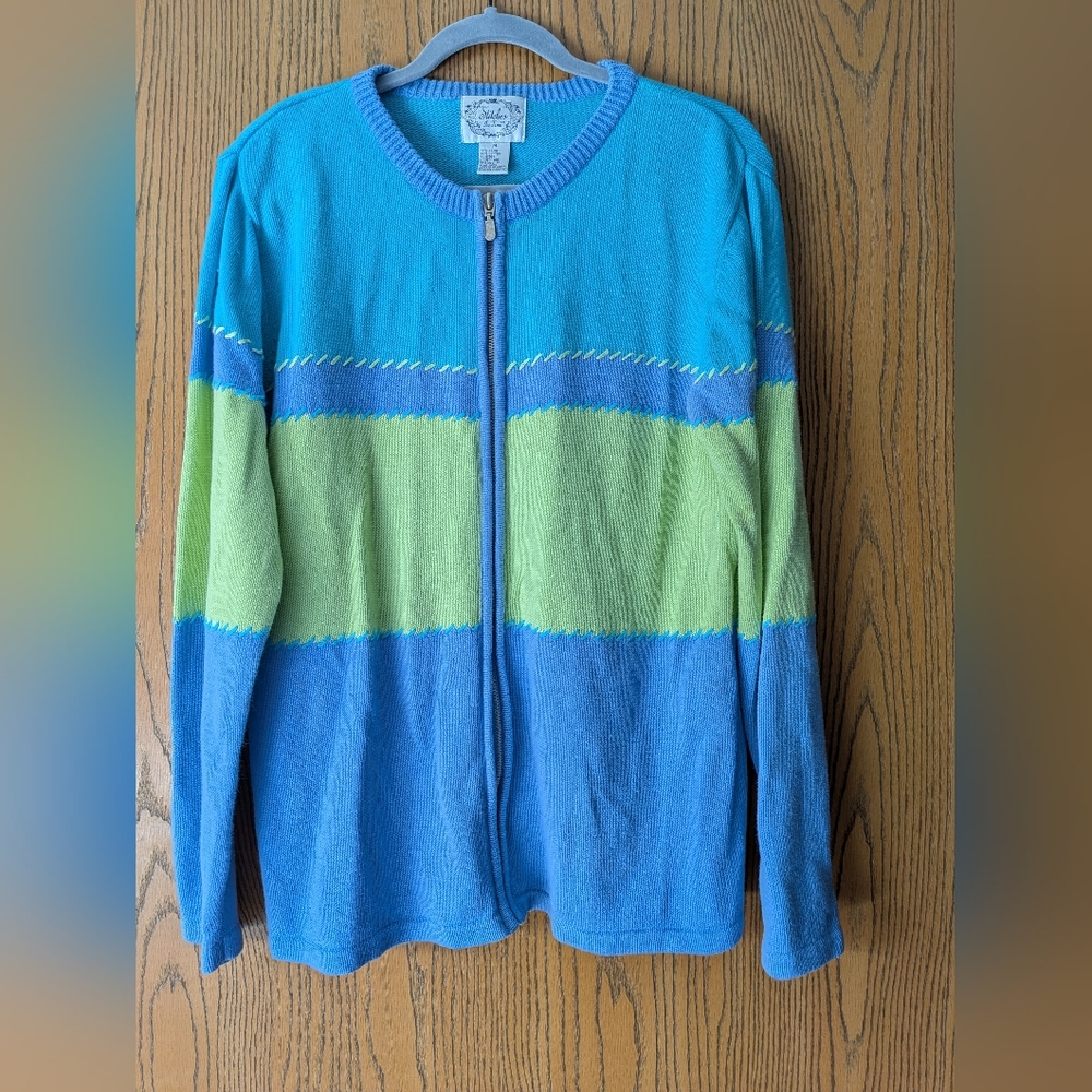 Stitches Knit Zip Up Sweater | M